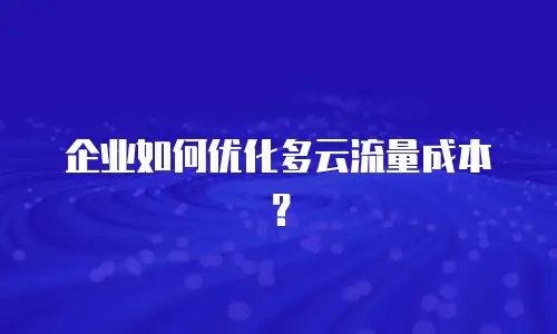 企业如何优化多云流量成本？