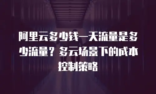 阿里云多少钱一天流量是多少流量？多云场景下的成本控制策略