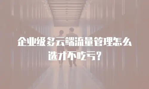 企业级多云端流量管理怎么选才不吃亏？