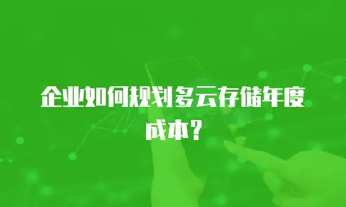 企业如何规划多云存储年度成本？