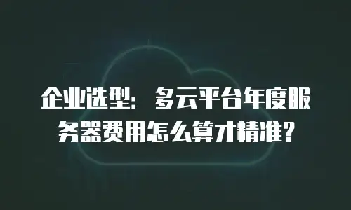 企业选型：多云平台年度服务器费用怎么算才精准？