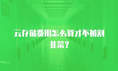 云存储费用怎么算才不被割韭菜？