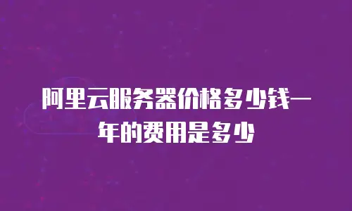 阿里云服务器价格多少钱一年的费用是多少