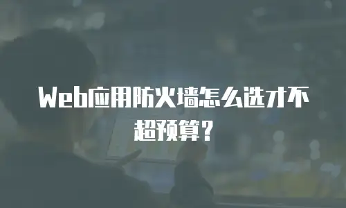 Web应用防火墙怎么选才不超预算？