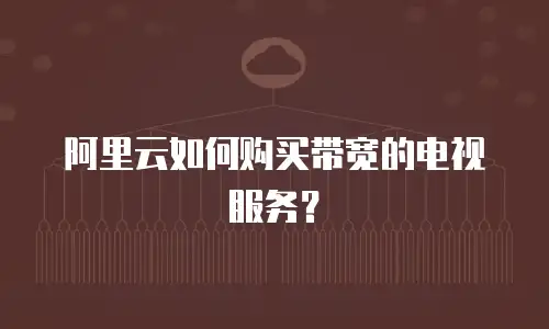 阿里云如何购买带宽的电视服务？