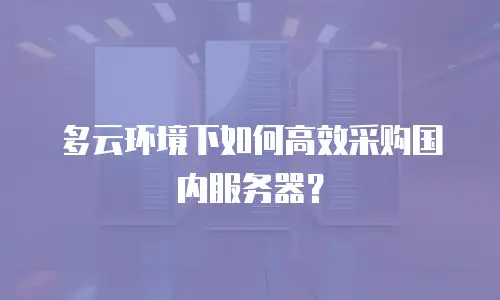 多云环境下如何高效采购国内服务器？