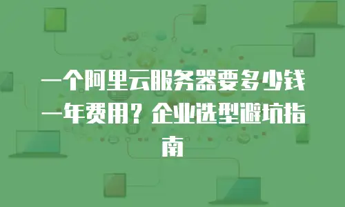 一个阿里云服务器要多少钱一年费用？企业选型避坑指南