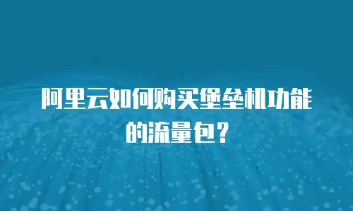 阿里云如何购买堡垒机功能的流量包？
