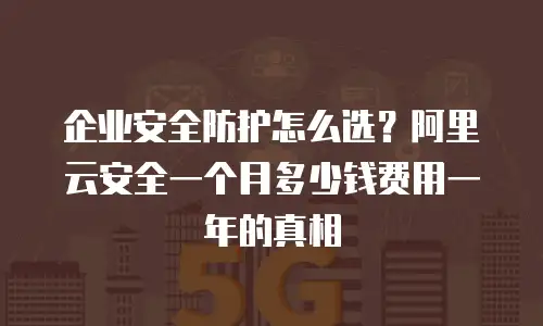 企业安全防护怎么选？阿里云安全一个月多少钱费用一年的真相
