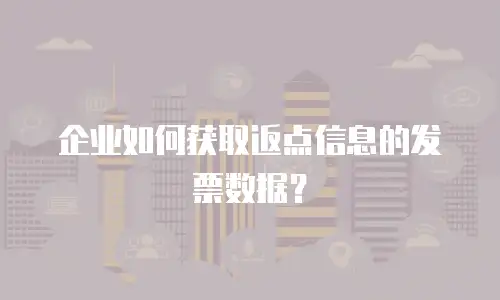 企业如何获取返点信息的发票数据？