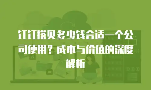 钉钉搭贝多少钱合适一个公司使用？成本与价值的深度解析