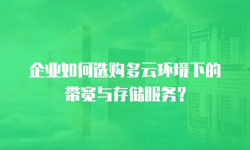 企业如何选购多云环境下的带宽与存储服务？