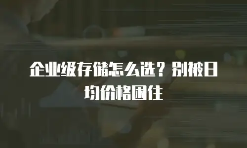 企业级存储怎么选？别被日均价格困住