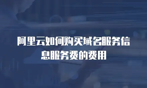 阿里云如何购买域名服务信息服务费的费用