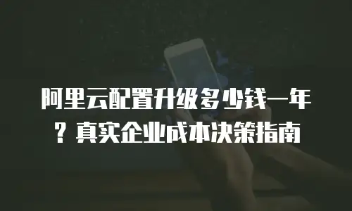 阿里云配置升级多少钱一年？真实企业成本决策指南
