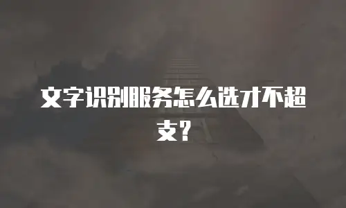 文字识别服务怎么选才不超支？