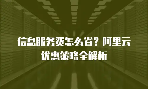 信息服务费怎么省？阿里云优惠策略全解析