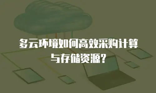 多云环境如何高效采购计算与存储资源？