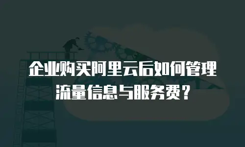 企业购买阿里云后如何管理流量信息与服务费？