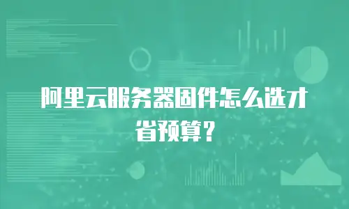 阿里云服务器固件怎么选才省预算？