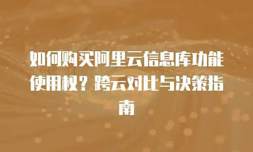 如何购买阿里云信息库功能使用权？跨云对比与决策指南