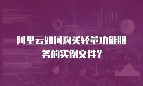 阿里云如何购买轻量功能服务的实例文件？