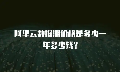 阿里云数据湖价格是多少一年多少钱？
