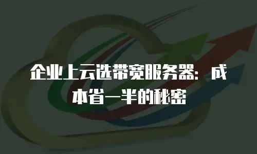 企业上云选带宽服务器：成本省一半的秘密