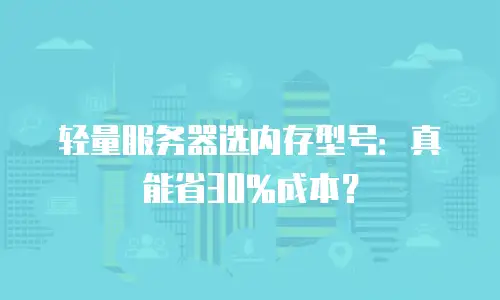 轻量服务器选内存型号：真能省30%成本？