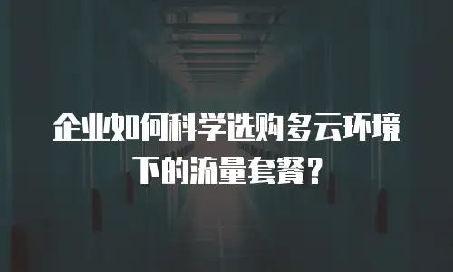 企业如何科学选购多云环境下的流量套餐？
