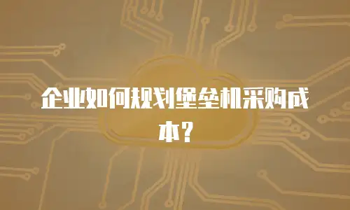 企业如何规划堡垒机采购成本？