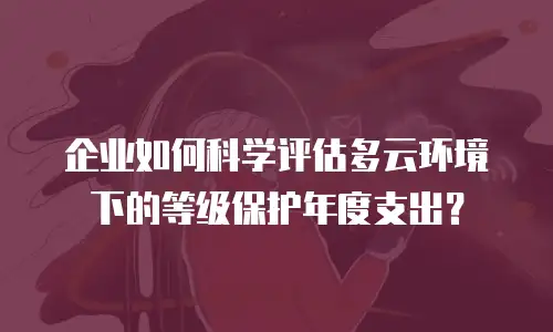 企业如何科学评估多云环境下的等级保护年度支出？