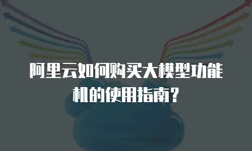 阿里云如何购买大模型功能机的使用指南？