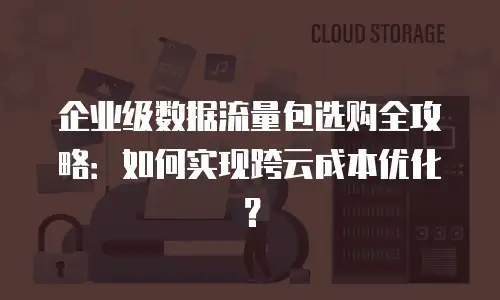 企业级数据流量包选购全攻略：如何实现跨云成本优化？