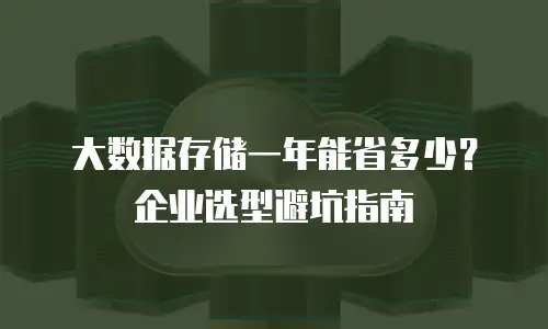 大数据存储一年能省多少？企业选型避坑指南