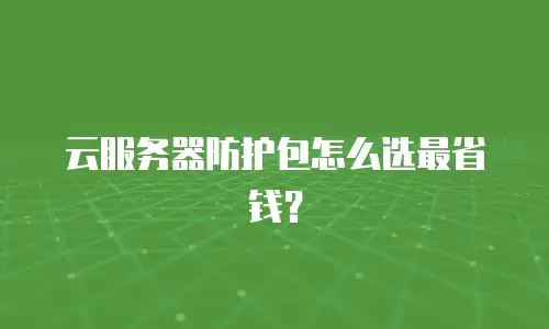 云服务器防护包怎么选最省钱？