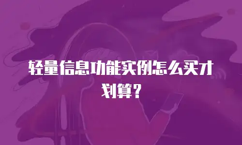轻量信息功能实例怎么买才划算？