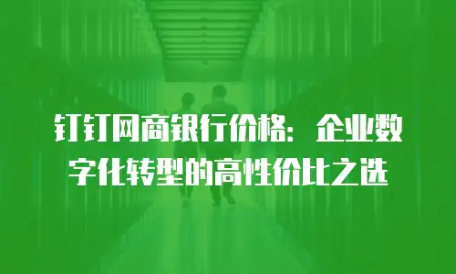 钉钉网商银行价格：企业数字化转型的高性价比之选