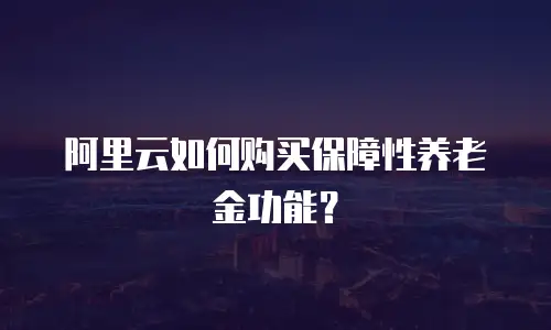 阿里云如何购买保障性养老金功能？