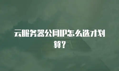 云服务器公网IP怎么选才划算？