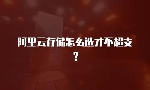 阿里云存储怎么选才不超支？
