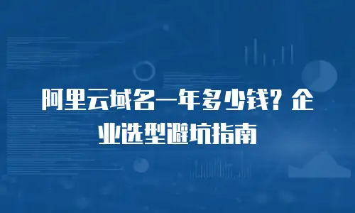 阿里云域名一年多少钱？企业选型避坑指南