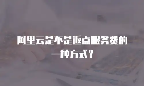 阿里云是不是返点服务费的一种方式？