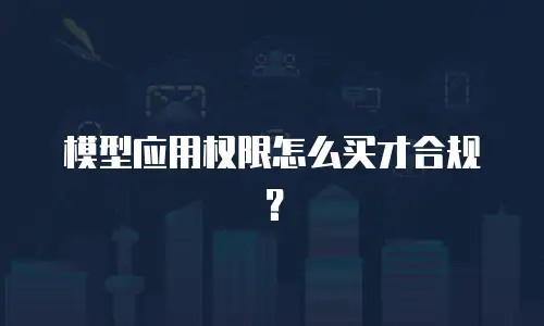模型应用权限怎么买才合规？