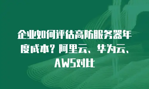企业如何评估高防服务器年度成本？阿里云、华为云、AWS对比