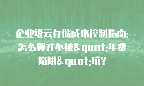 企业级云存储成本控制指南：怎么算才不被
