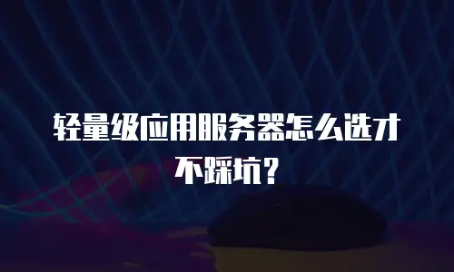轻量级应用服务器怎么选才不踩坑？