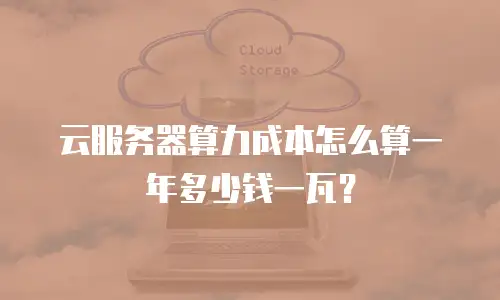 云服务器算力成本怎么算一年多少钱一瓦？