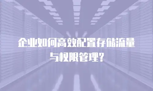企业如何高效配置存储流量与权限管理？