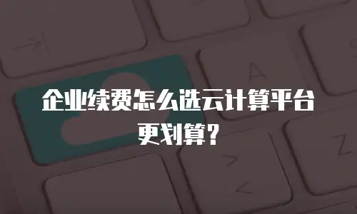 企业续费怎么选云计算平台更划算？